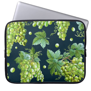 Funda Para Portátil Uva verde: Patrón oscuro de acuarela