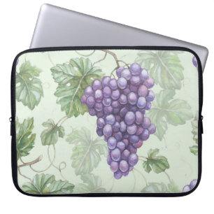 Funda Para Portátil Uvas Acuarela, Patrón de infiltración de fruta.