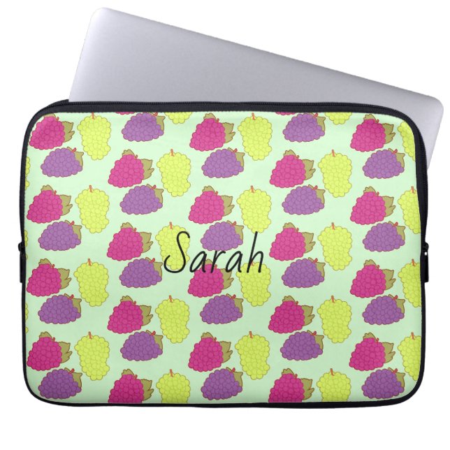 Funda Para Portátil Uvas Rojas, Verdes Y Púrpura (Frente)