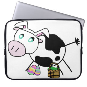 Funda Para Portátil Vaca del conejito de pascua
