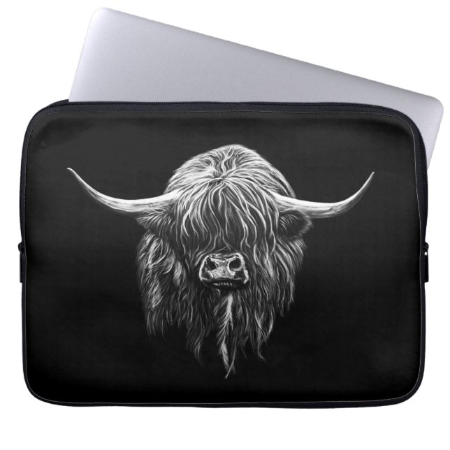 Funda Para Portátil Vaca Highland escocesa (Frente)