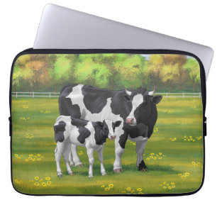 Funda Para Portátil Vaca Holstein y ternera en salsa de verano