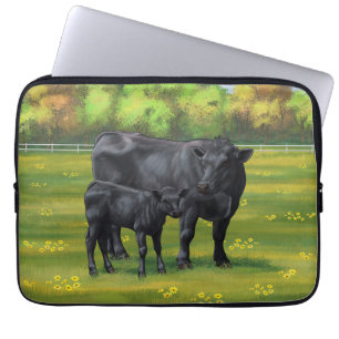 Funda Para Portátil Vaca negra de ángulos y ternera en salsa de verano