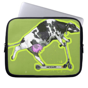 Funda Para Portátil Vaca que monta una vespa