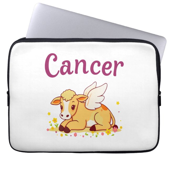 Funda Para Portátil Vaca Zodiaca de Cáncer, Cáncer Curado (Frente)