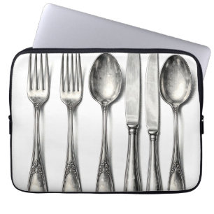 Funda Para Portátil Vajilla de plata vintage cubiertos de cocina ornam