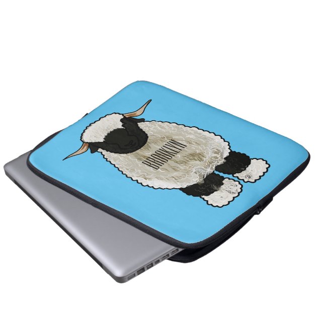 Funda Para Portátil Valais Blacknose ilustracion personalizado ovino (Inferior anverso)