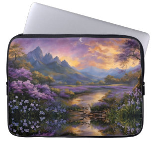Funda Para Portátil Valle de la Montaña Lavender al amanecer