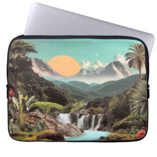 Funda Para Portátil Valle Tropical Surrealista Con Cascadas
