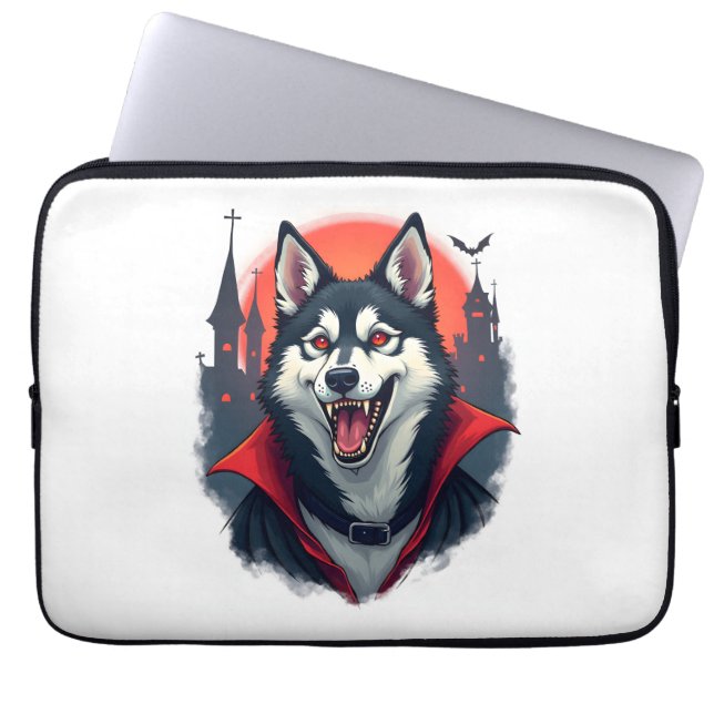 Funda Para Portátil Vampire Husky Bite (Frente)