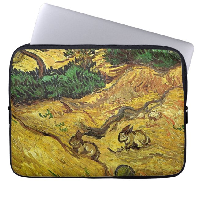 Funda Para Portátil Van Gogh - Campo con dos conejos (Frente)