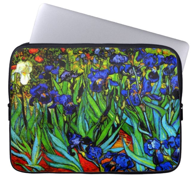 Funda Para Portátil Van Gogh - Irises, pintura floral, (Frente)