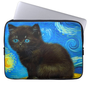 Funda Para Portátil Van Gogh Style Starry Night Cat