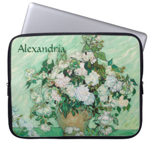 Funda Para Portátil Van Gogh Vase con las rosas rosas rosas rosas viej