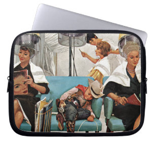 Funda Para Portátil Vaquero dormido en salón de belleza