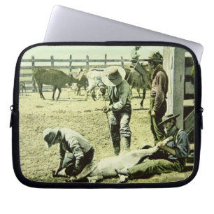 Funda Para Portátil Vaqueros americanos que califican un becerro,