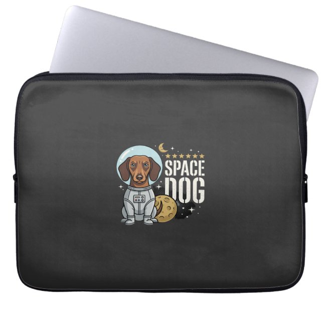 Funda Para Portátil Vector perro espacial astronauta Dachshund (Frente)
