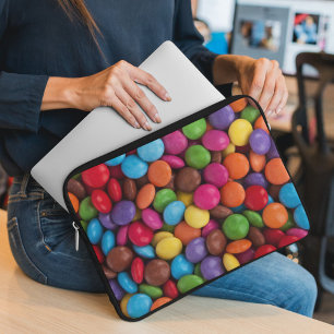 Funda Para Portátil Velas coloridas, Botones de golosinas, Dulces, Com