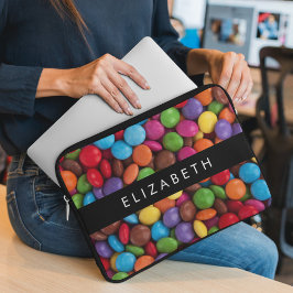 Funda Para Portátil Velas coloridas, Botones de golosinas, Dulces, Tu