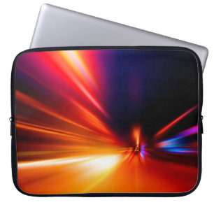 Funda Para Portátil velocidad en el camino nocturno abstracto, fondo,