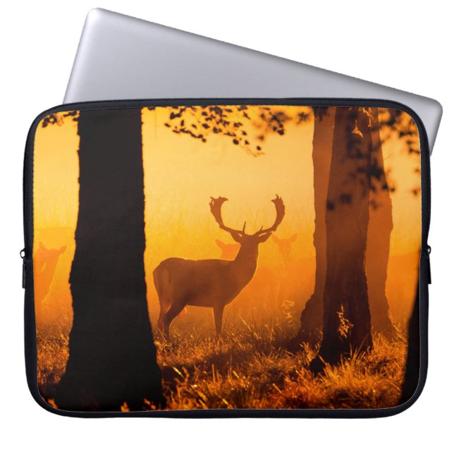 Funda Para Portátil Venado en un bosque danés, otoño, hermoso, denma (Frente)