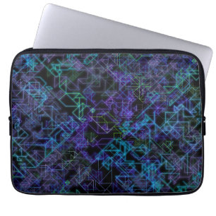 Funda Para Portátil venas cibernéticas, en azul y verde: