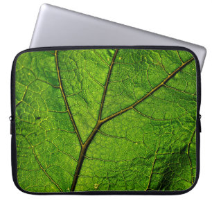 Funda Para Portátil Venas de hojas de carbunco verde