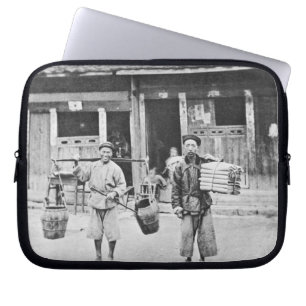 Funda Para Portátil Vendedores ambulantes chinos, c.1870 (foto de b/w)