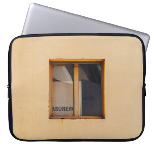 FUNDA PARA PORTÁTIL VENTANA DE VIDRIO DE MADERA MARRÓN