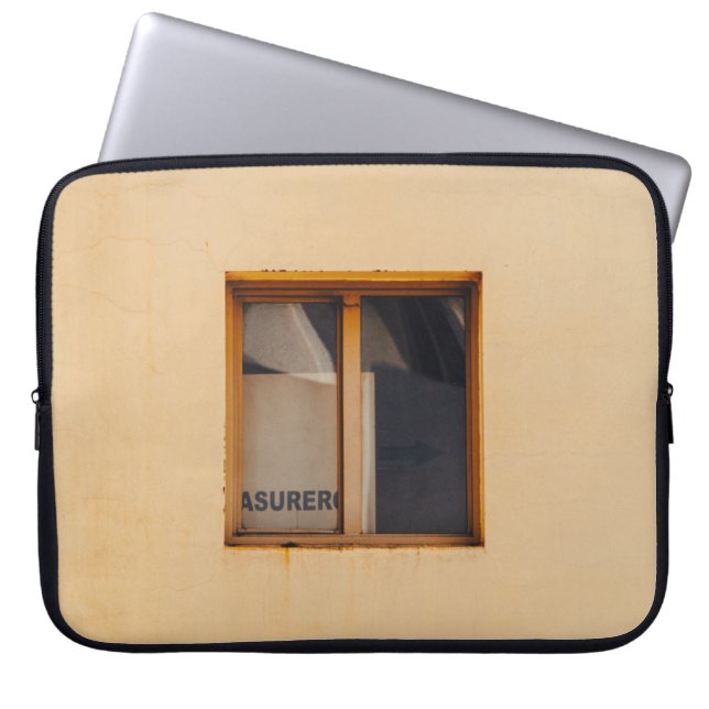 FUNDA PARA PORTÁTIL VENTANA DE VIDRIO DE MADERA MARRÓN (Frente)