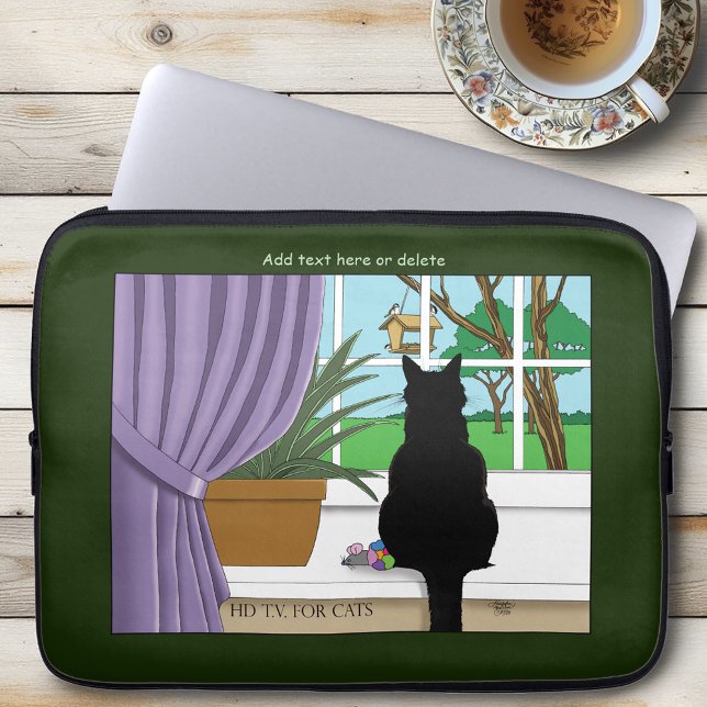 Funda Para Portátil Ventana de visualización de gato negro (Subido por el creador)