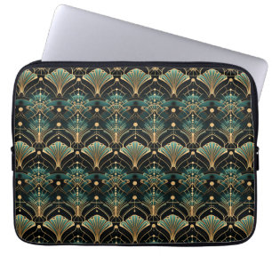 Funda Para Portátil Ventilador inspirado en el arte esmeralda y el oro