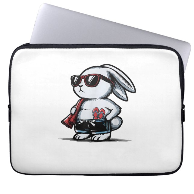 Funda Para Portátil Verano Beach Rabbit Bunny Beach-Goer (Frente)