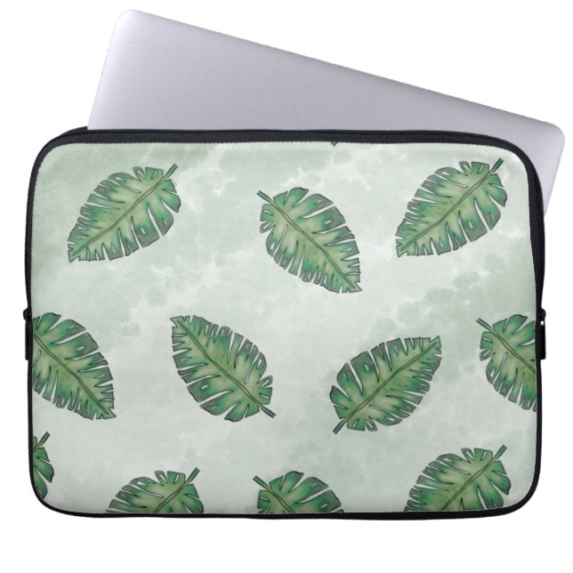 Funda Para Portátil Verano con hoja verde (Frente)