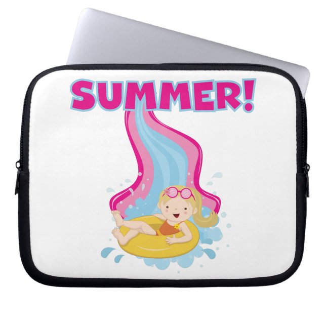 Funda Para Portátil Verano rubio del chica (Frente)