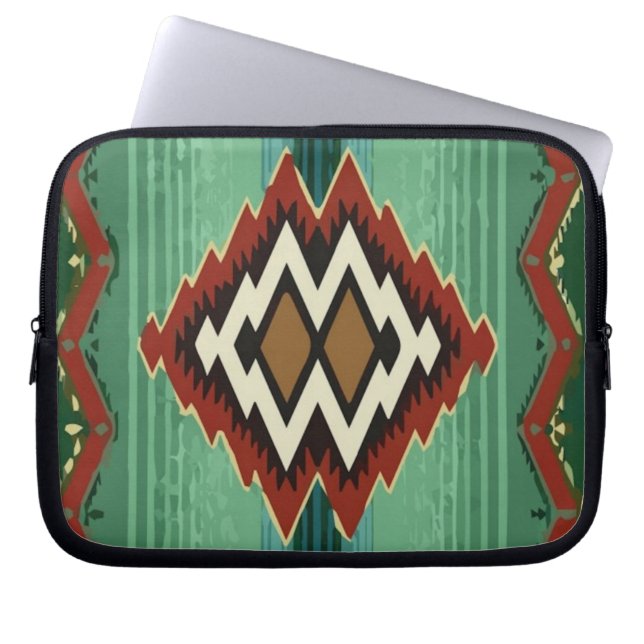 Funda Para Portátil Verde azteca de impresión de México (Frente)