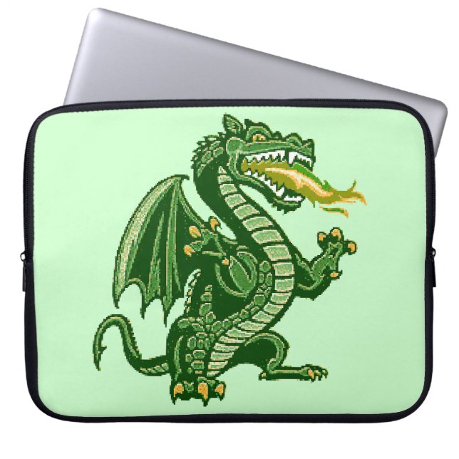 Funda Para Portátil Verde de Draken (Frente)