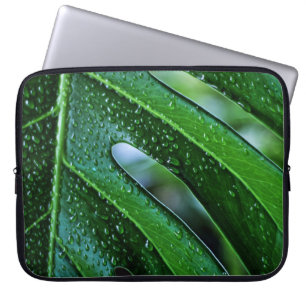 Funda Para Portátil verde de hoja de planta de Monstera