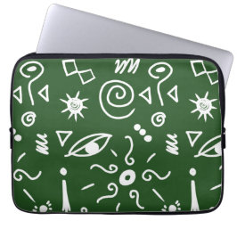 Funda Para Portátil verde de iconos