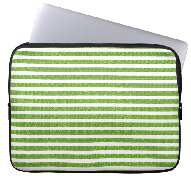 Funda Para Portátil Verde Geométrico  (Frente)