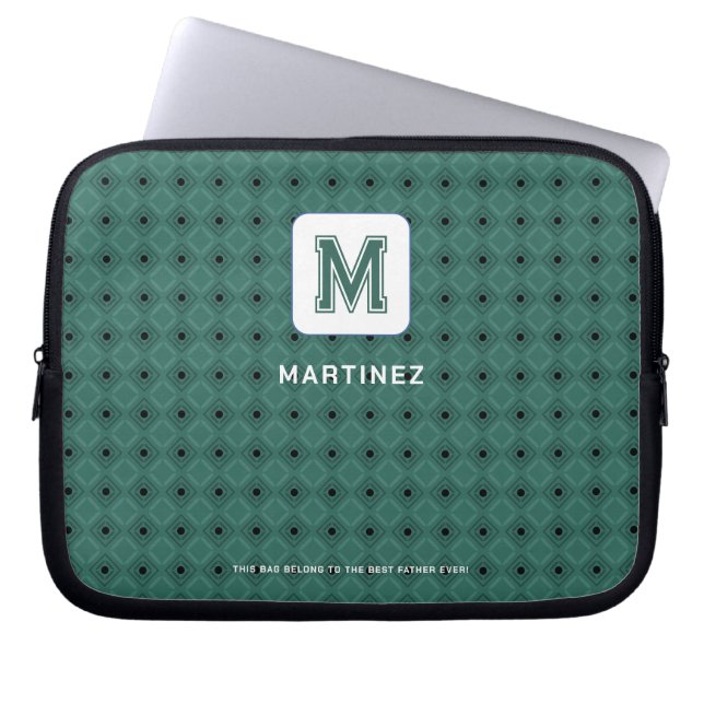 Funda para portátil verde grisáceo elegante (Frente)
