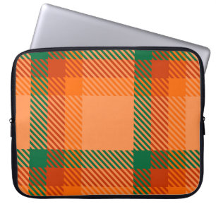 Funda Para Portátil Verde, rojo, Naranja y escocés Tartán