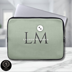 Funda Para Portátil Verde Salvia Terroso Orgánico Moderno Minimalista