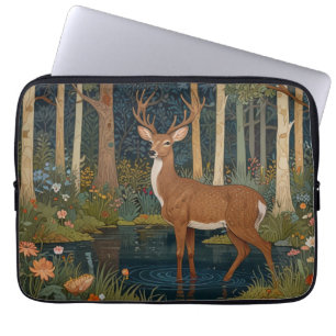 Funda Para Portátil Verdor rústico del bosque de renos boho