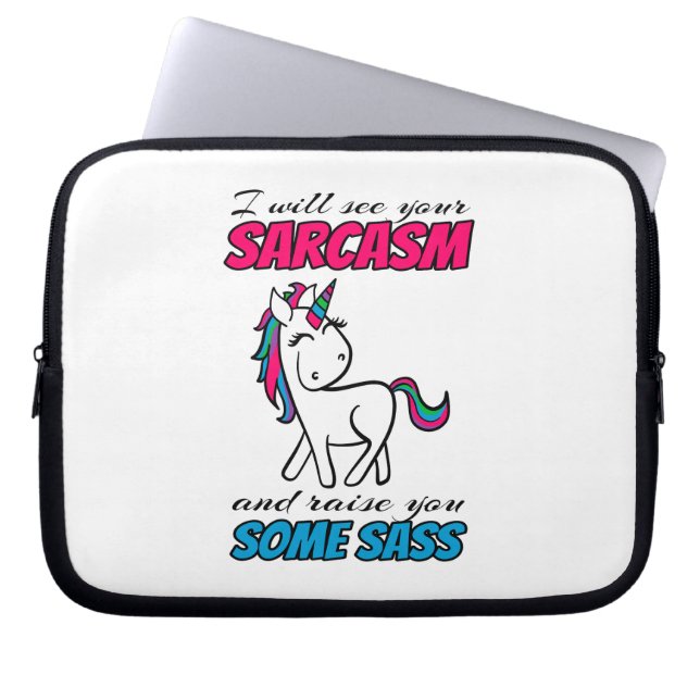 Funda Para Portátil Veré Tu Sarcasmo Y Te Levantaré Un Poco De Sass (Frente)