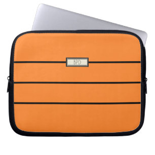 Funda Para Portátil Versátil Estilo Moderno Monograma Naranja