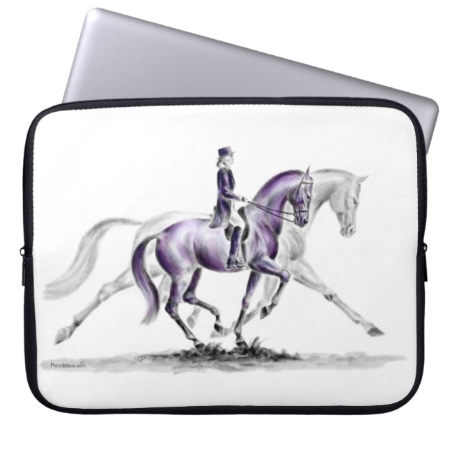 Funda Para Portátil Vestido caballo en Trot Piaffe (Frente)