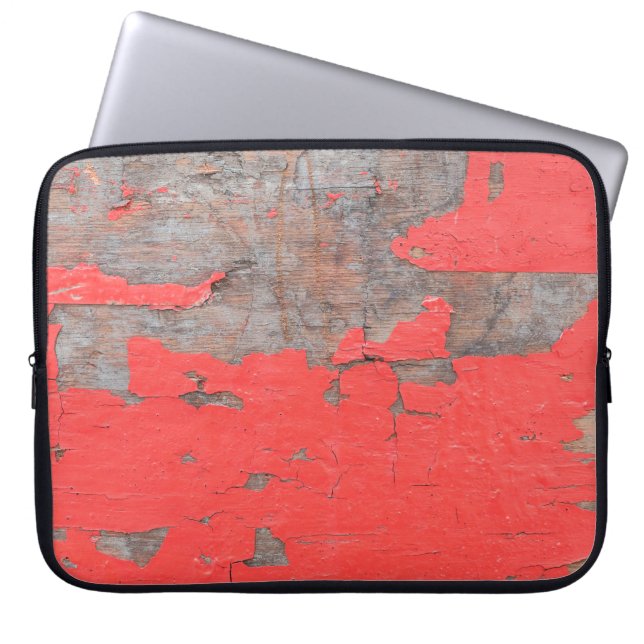 Funda Para Portátil Vestido de madera pintada, antiguo y descascarado (Frente)