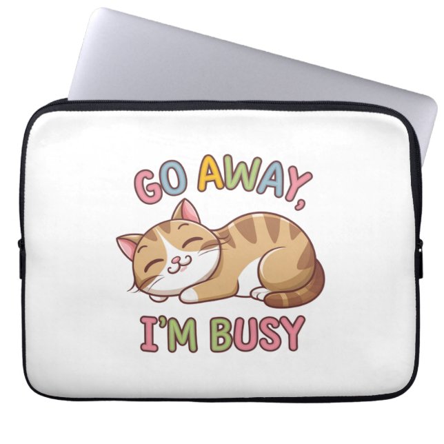 Funda Para Portátil Vete, estoy ocupado (Frente)