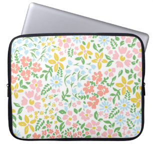Funda Para Portátil Vetor sin fisuras de color floral sobre un blanco